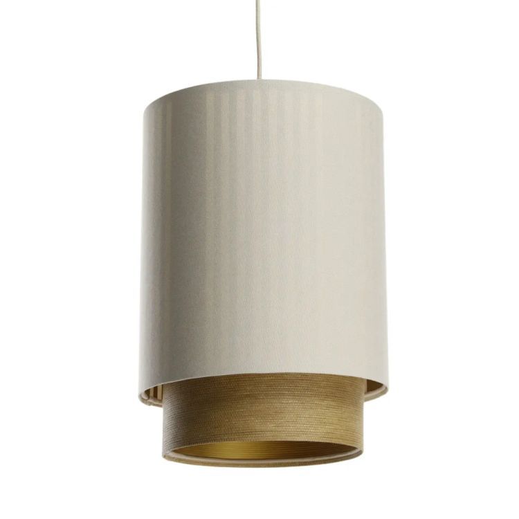 Lampa Bps Koncept wisząca DUO LAMI LINE 25 kremowa/brązowa 1 szt