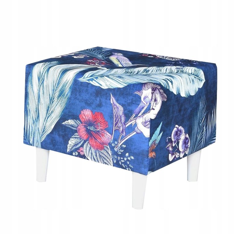 Pufa do salonu podnóżek Family Meble Ari Print granat 1szt