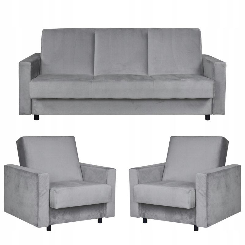 Zestaw mebli do salonu kanapa fotele Family Meble Alicja szary 1szt