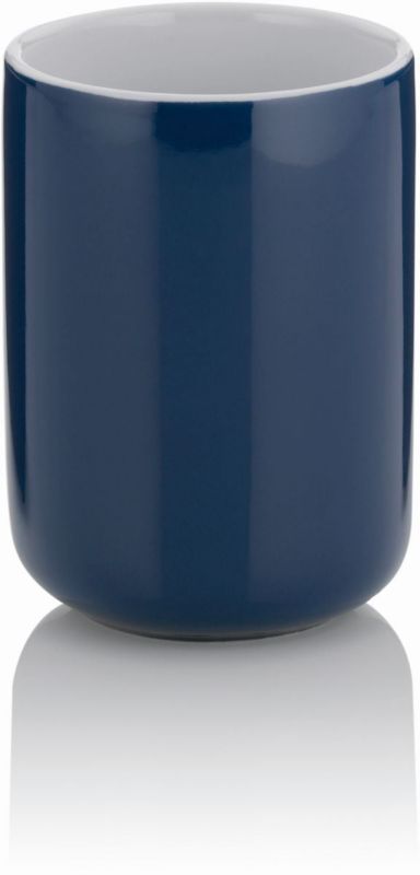 Kubek na szczoteczki Kela Isabella granatowy ceramika, 7,5x10 cm, 1 szt.