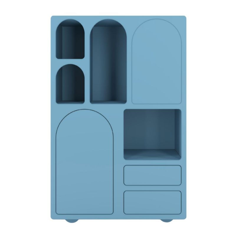 Drewniana komoda z łukami Visby OLIMPIA high niebieska 1 szt.