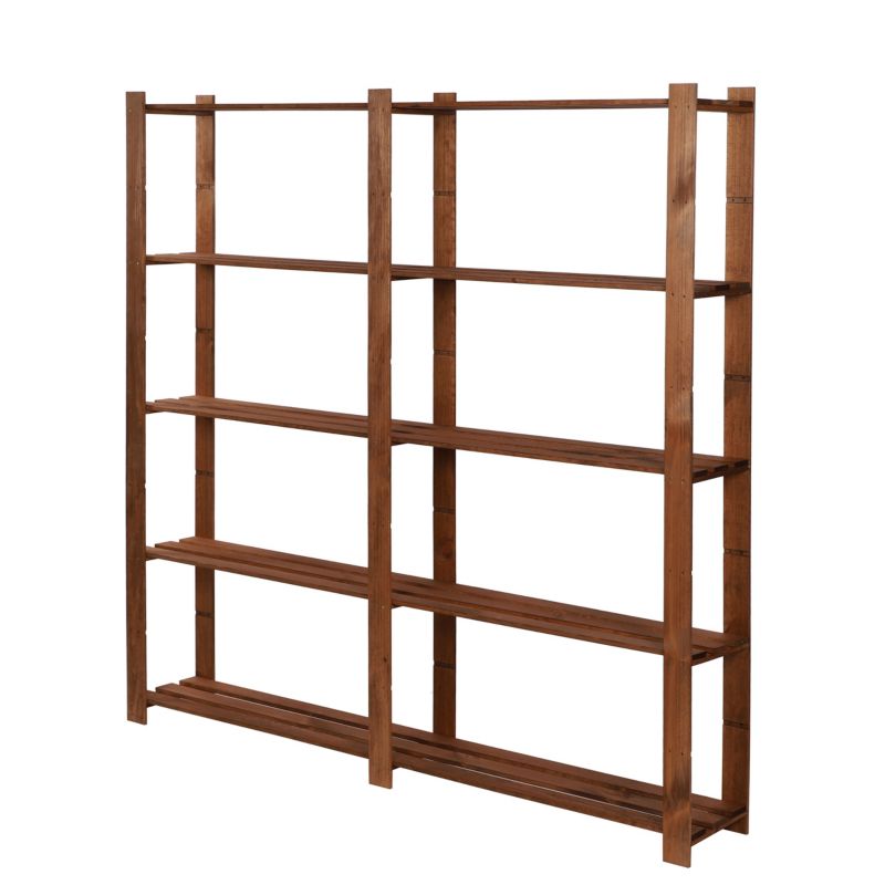 Regał drewniany MODO24 impregnacja brązowa pojemny do książek i zabawek 1 szt.