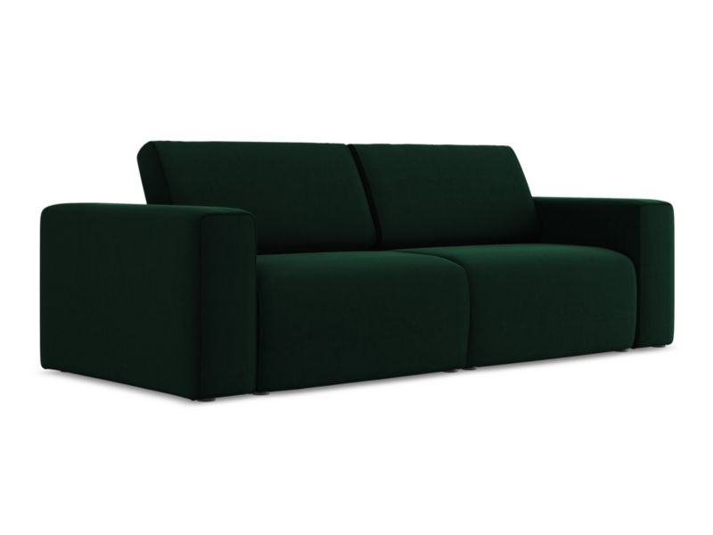 3-osobowa kanapa modułowa LaMiaSofa CASERTA z tkaniny welwetowej 224x103 cm butelkowa zieleń 1 szt.