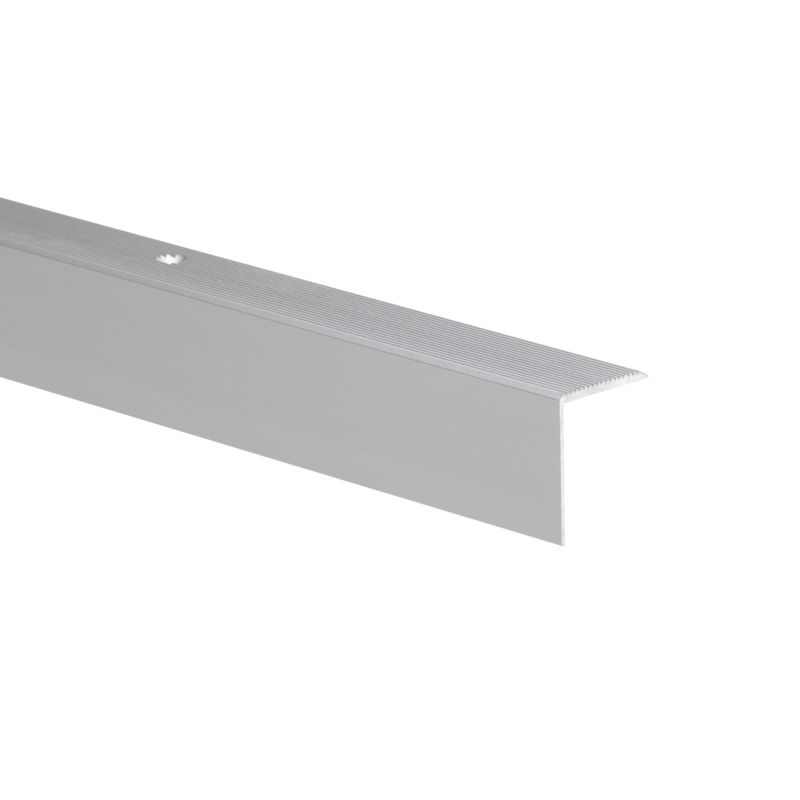 Profil schodowy aluminiowy gładki 1000 x 25 x 6 x 1,5 mm srebrny