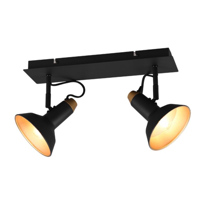 Kinkiet ścienny Trio Roxie czarno-złoty 2 x E14 x 10W IP20 wym: 40 x 13,8 cm - 1 szt.