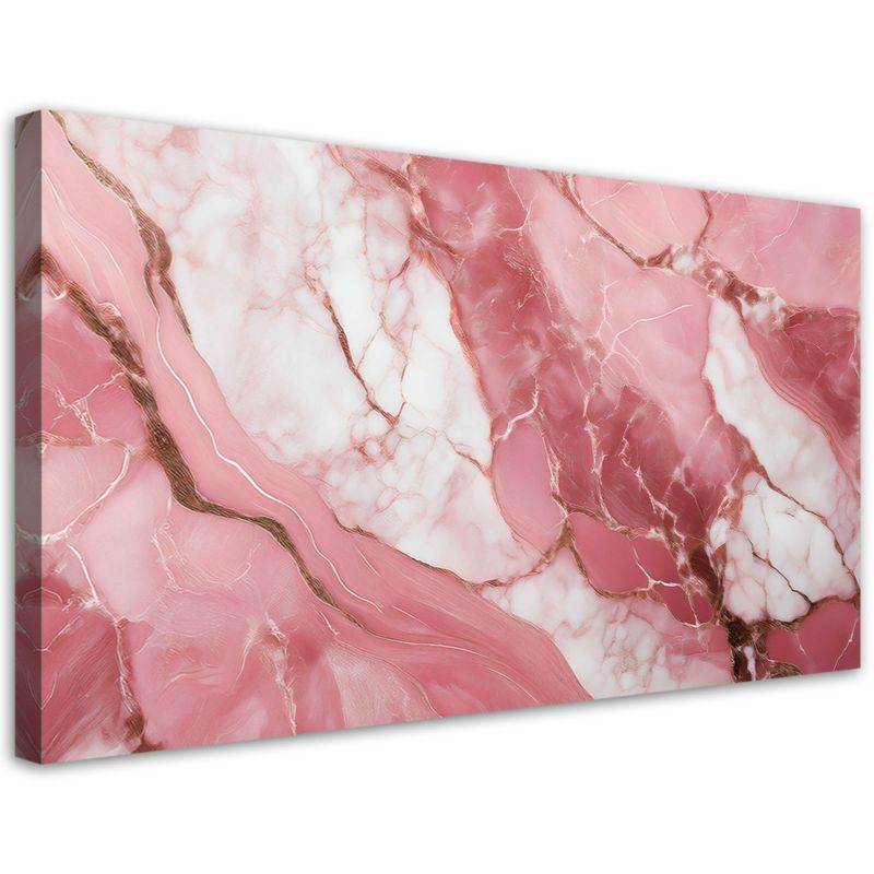 Obraz na płótnie Feeby Różowy Marmur Kamień Elementy Złota 120x60cm 1szt