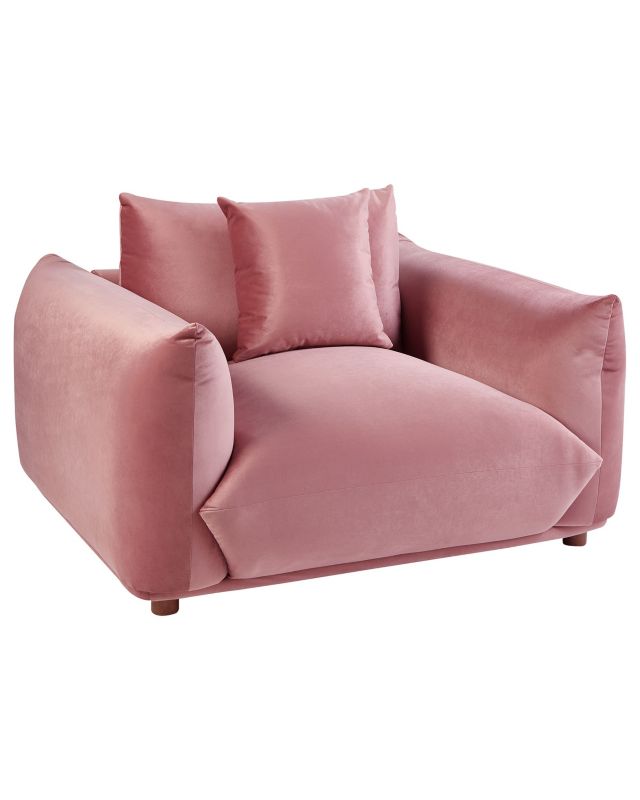Fotel Luvos Welur Różowy 1 szt.