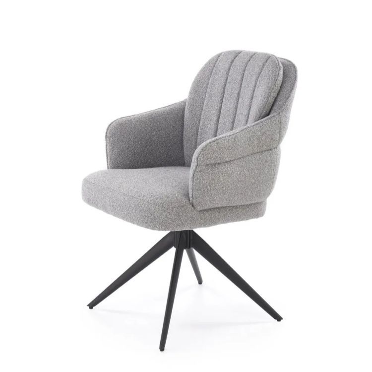 Krzesło Halmar tapicerowane K570 szare obracane 1 szt