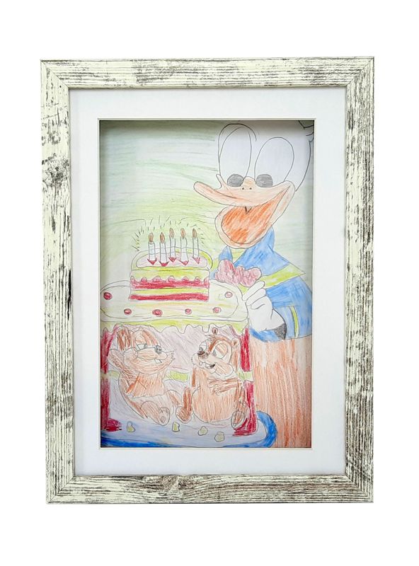 Ramka Frames Factory na rysunki A4 21x29.7 cm bielona sosna 1 szt.