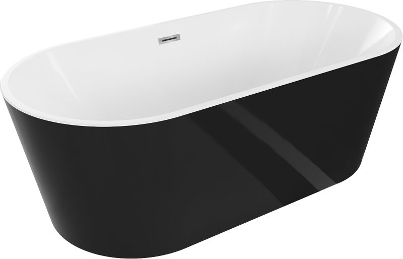 Wanna wolnostojąca Mexen Luna biała czarna 140x75 cm 52031407575-011 szt.