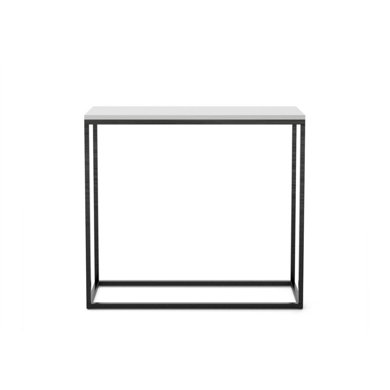 Konsola Bettso Well 80 cm stylowa do sypialni na czarnym stelażu biały 1szt.