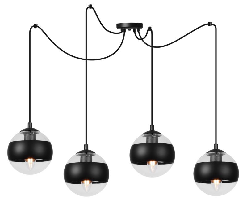 Lampa sufitowa wisząca Light Home LH Pająk Toledo 4x E14 40W czarny 1szt.