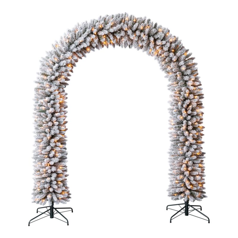 Łuk świąteczny na stojaku 240 cm ośnieżony plus led
