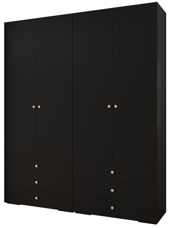 Garderoba wysoka do przedpokoju Abiks INOVA 2 Z16 czarny+złoty 1 szt.