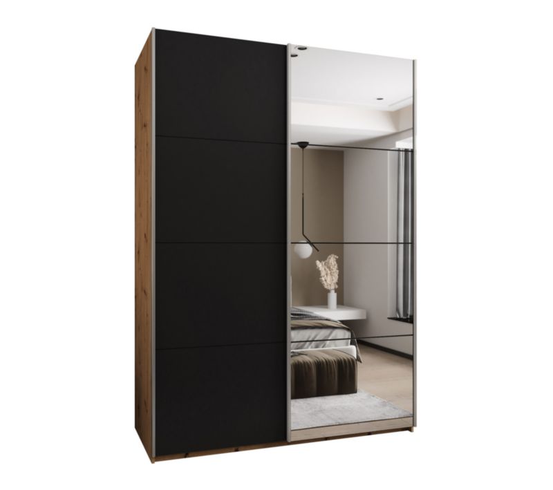 Szafa przesuwna Abiks LUX 3 wysoka szer.170cm artisan/czarny/srebrny 1szt.