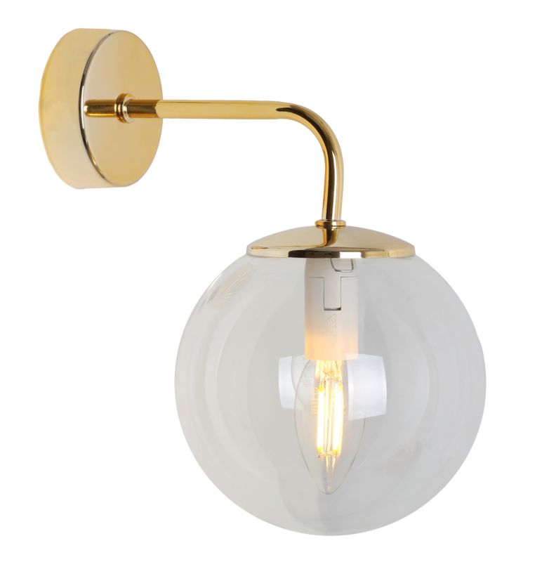 Lampa ścienna kinkiet Light Home LH Siena 1x E14 40W złoty klosz transparentny 1szt.