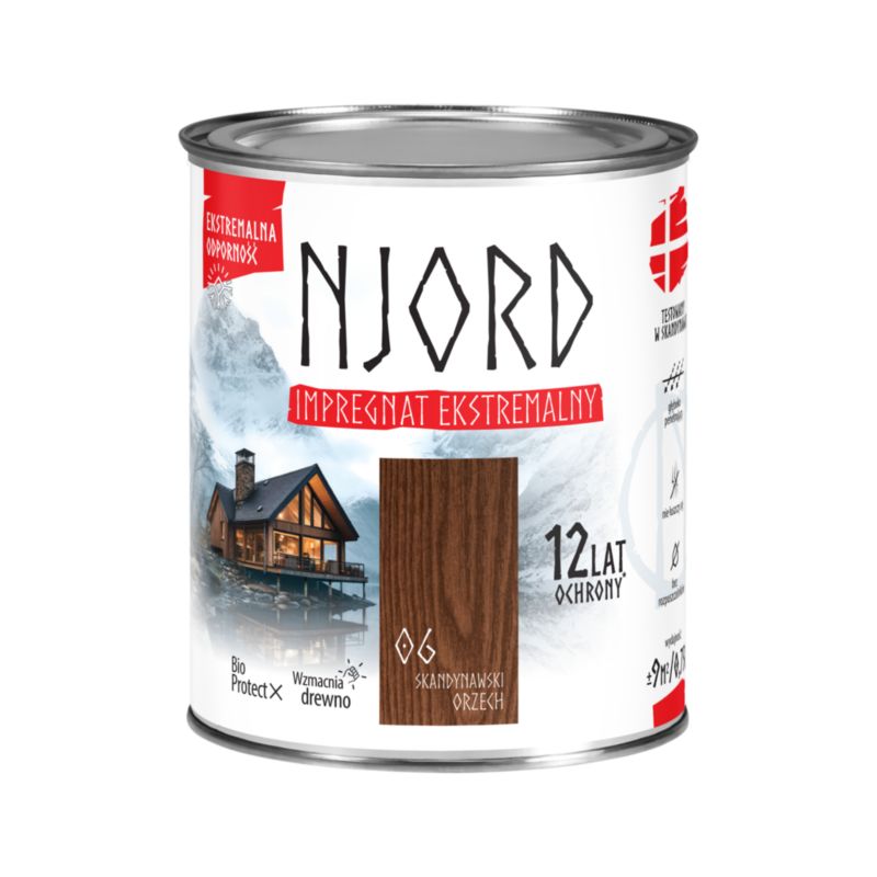 Impregnat ekstremalny Njord, kolor skandynawski orzech, 0,75l, 1szt.