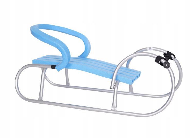 Sanki Corciano dla dzieci z pianki Baranek Niebiesko srebrne z oparciem 1szt.