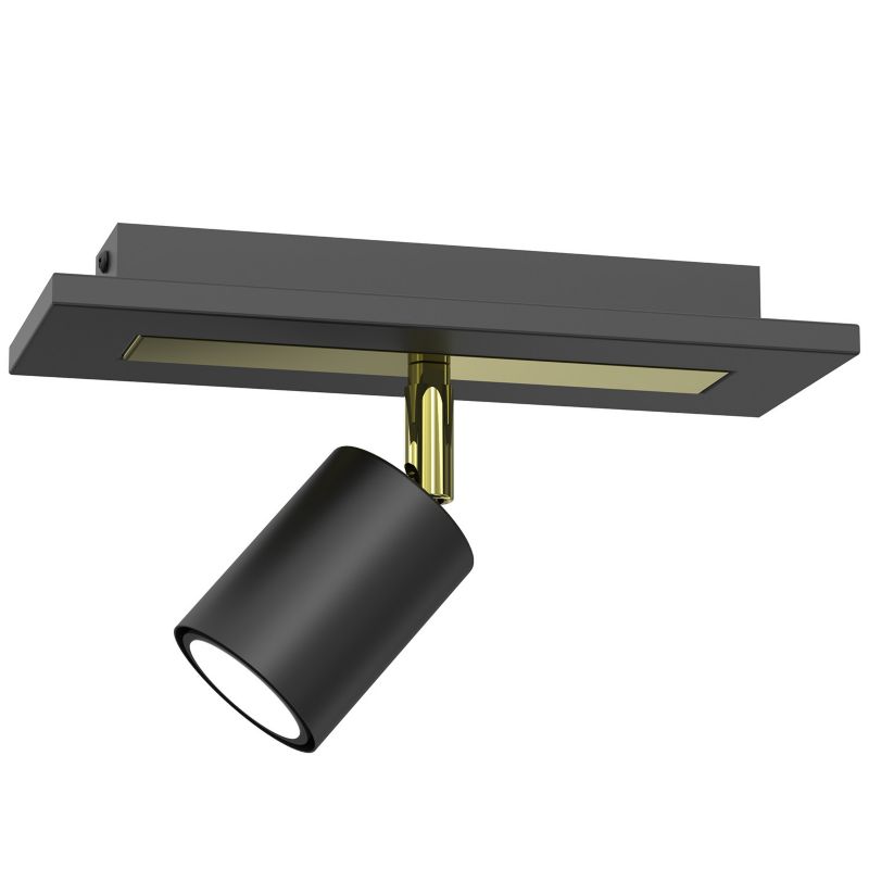 Lampa sufitowa Luminex Ordea czarny mat-złoty połysk Listwa z lampami 1 x GU10 x 8W wym: 24 x 26 x 9 cm - 1 szt.