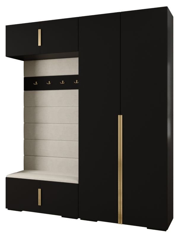Garderoba do przedpokoju Abiks INOVA 1 Z18 czarny+złoty+manila02 1szt.