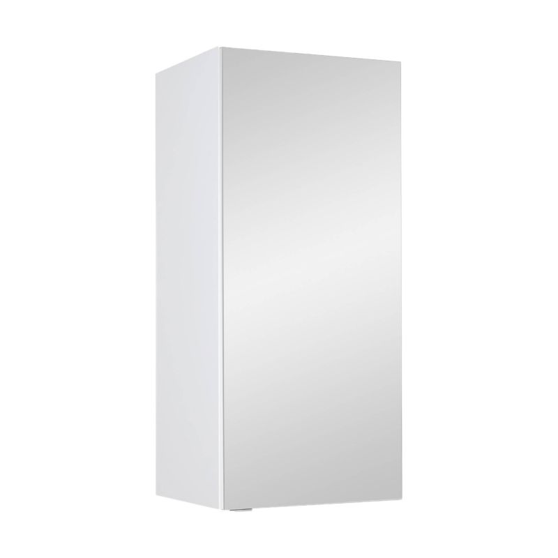 Szafka Łazienkowa z Lustrem Stamar Wisząca 40x90x35 cm Biała MDF Półki Cichy Domyk