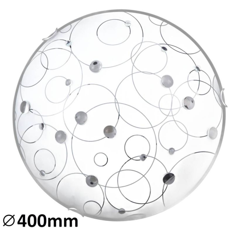 Plafon sufitowy nowoczesny Rabalux Jolly biały wzorzysty szkło 2 x E27 x 60W IP20 wym: 40 x 40 cm - 1 szt.