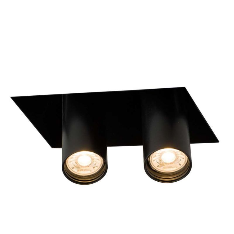 Oprawa sufitowa wpuszczana Shilo Yamato czarna ruchoma 2 x GU10 x 4W IP20 wym: 17 x 17,5 x 9 cm prostokątna - 1 szt.