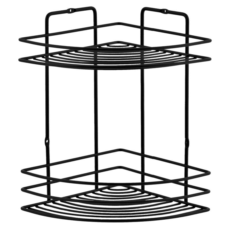 Półka łazienkowa Rodeno narożna czarna 1 szt.