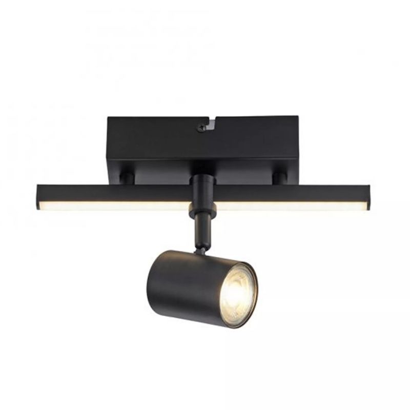 Lampa sufitowa Paul Neuhaus Barik czarna Listwa z lampami 2 x GU10 + LED zintegrowany x 8W wym: 16 x 25,5 x 14 cm - 1 szt.