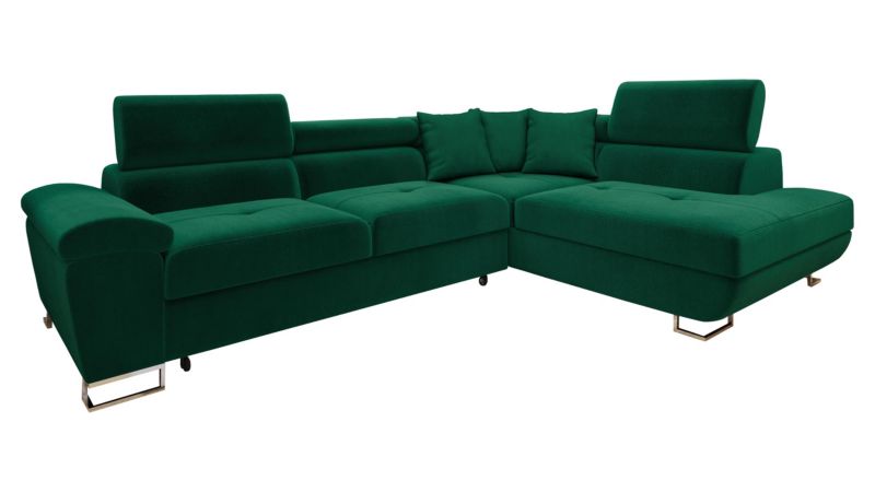 Narożnik z funkcją spania MIRJAN 24 Cotere prawy butelkowa zieleń 1 szt.