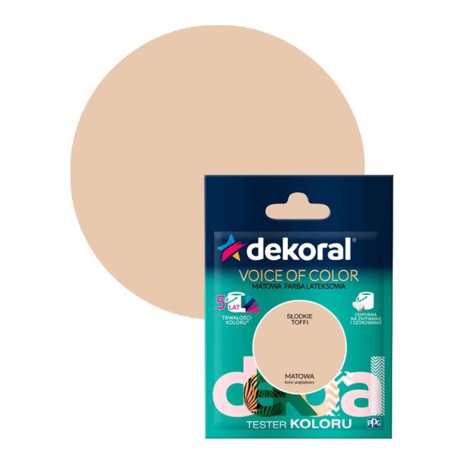 Tester farby kolorowej Dekoral Voice of Color słodkie toffi 0,05 l