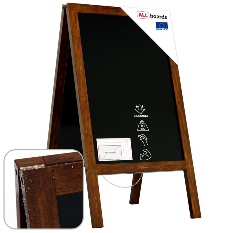 Potykacz wodoodporny 150x61 cm ALLboards stabilny rama klasyczny brąz 1 szt.