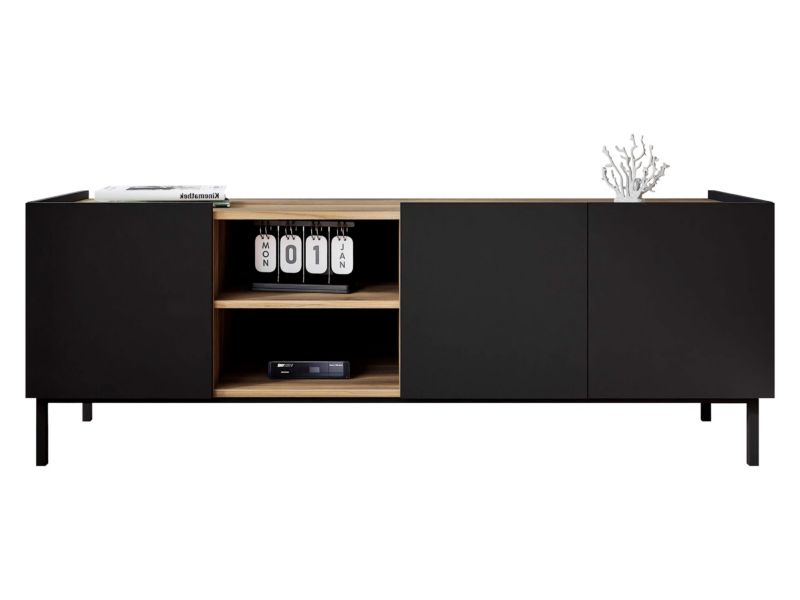 Szafka RTV MIRJAN 24 System 72 czarny + gold baroque 1 szt.