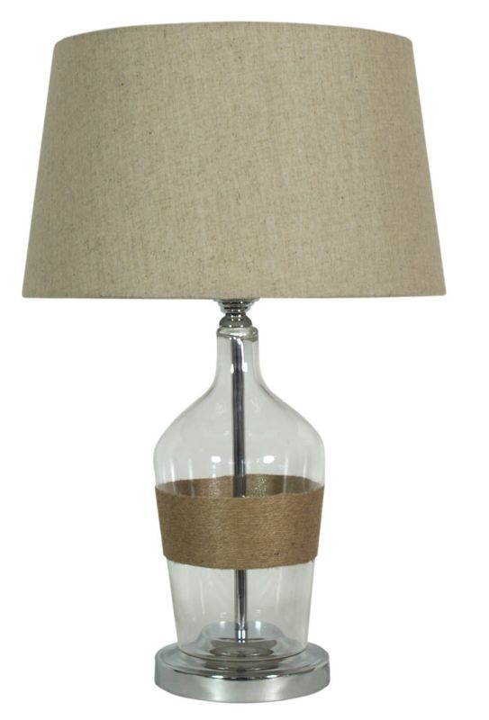 Lampa stołowa Candellux Eco chromowana szara 1 x E27 x 60W IP20 wym: 62 x 40 x 40 cm tkanina - 1 szt.