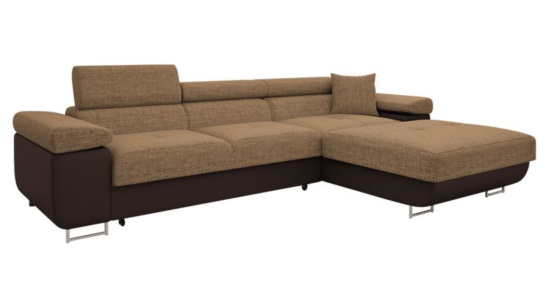 Narożnik z funkcją spania MIRJAN 24 Torezio Mini prawy orzechowa ekoskóra/cedrowy brąz 1 szt.