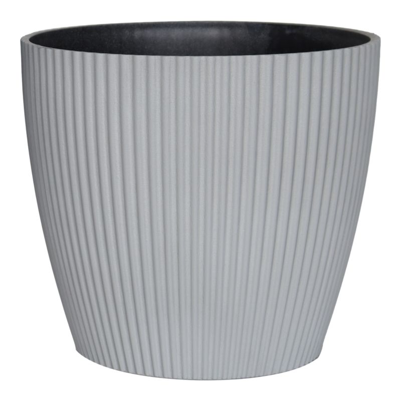 Donica Verve plastikowa pionowe żeberka 28 cm szara
