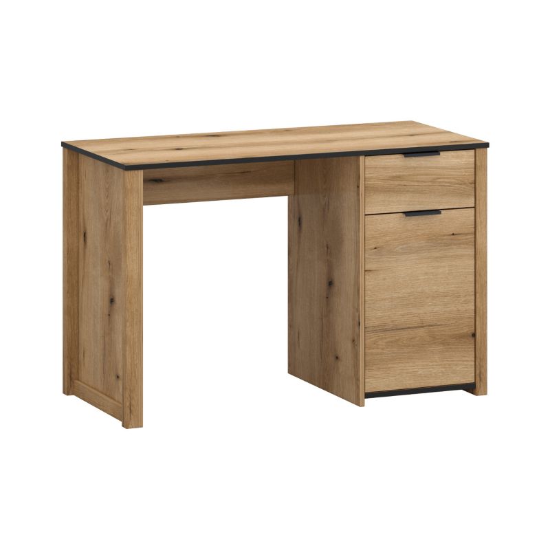 Biurko Gabinetowe VERVE Mebel Elite z Szufladą 120 cm do Biura Dąb Evok 1 szt