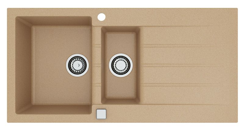 Zlewozmywak granitowy Alveus Cadit 80 kol. 55 beż (100x50) 1,5-komorowy 1szt.