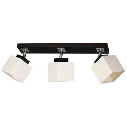 Lampa sufitowa wisząca Lampex Nelio kremowo-ciemne drewno-chromowana wym: 18 x 49 cm 3xE14 x 1 szt.