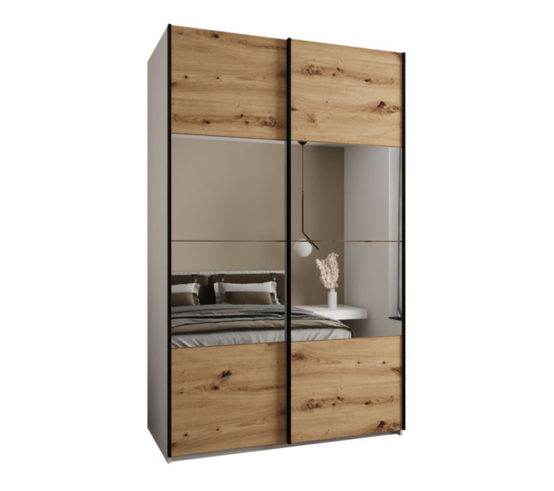 Szafa przesuwna Abiks LUX 4 wysoka szer.160cm biały/artisan/czarny 1szt.