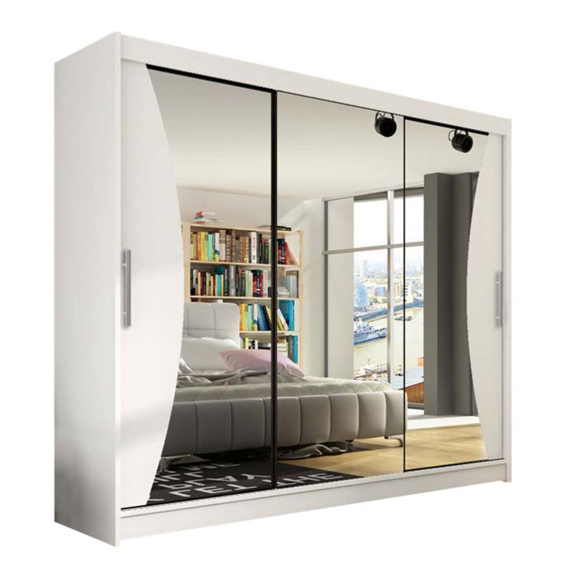 Szafa MIRJAN 24 z drzwiami przesuwnymi Aston IV biały/lustro 1 szt.