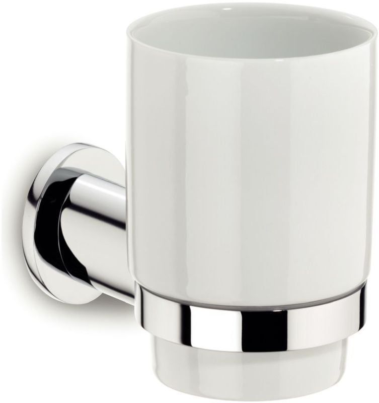 Kubek na szczoteczki Kela Makira chrom/ceramika montaż ścienny 1 szt.