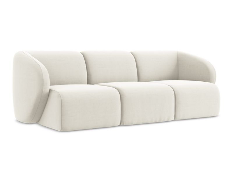 3-osobowa kanapa modułowa LaMiaSofa CERVO z tkaniny welwetowej 244x94 cm jasny beż 1 szt.