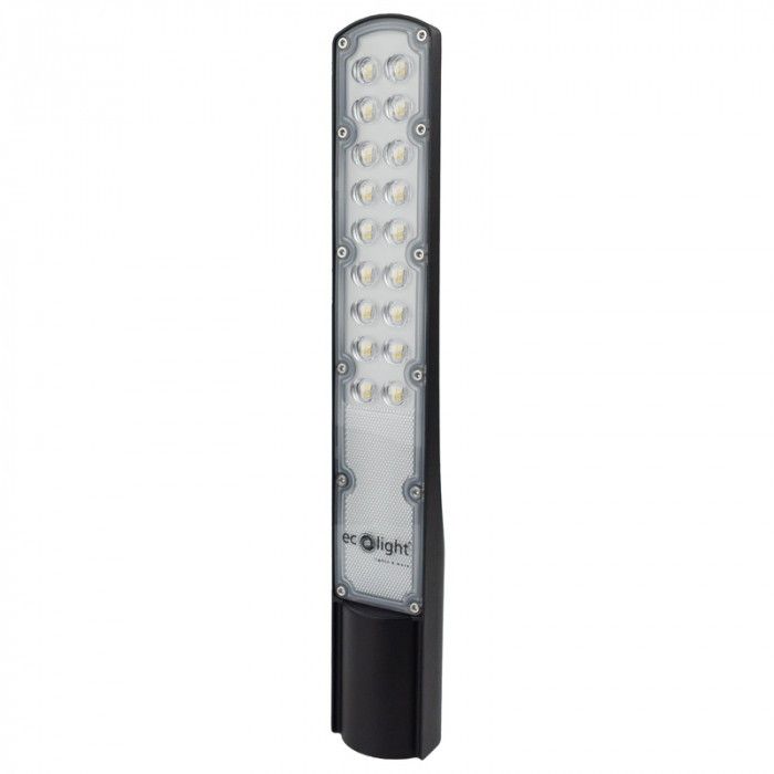 Lampa uliczna Ecolight Place I Ulice czarna LED 50W 5000K 5000lm z czujnikiem IP65 wym: 45,7 x 6,8 x 6,6 cm - 1 szt.