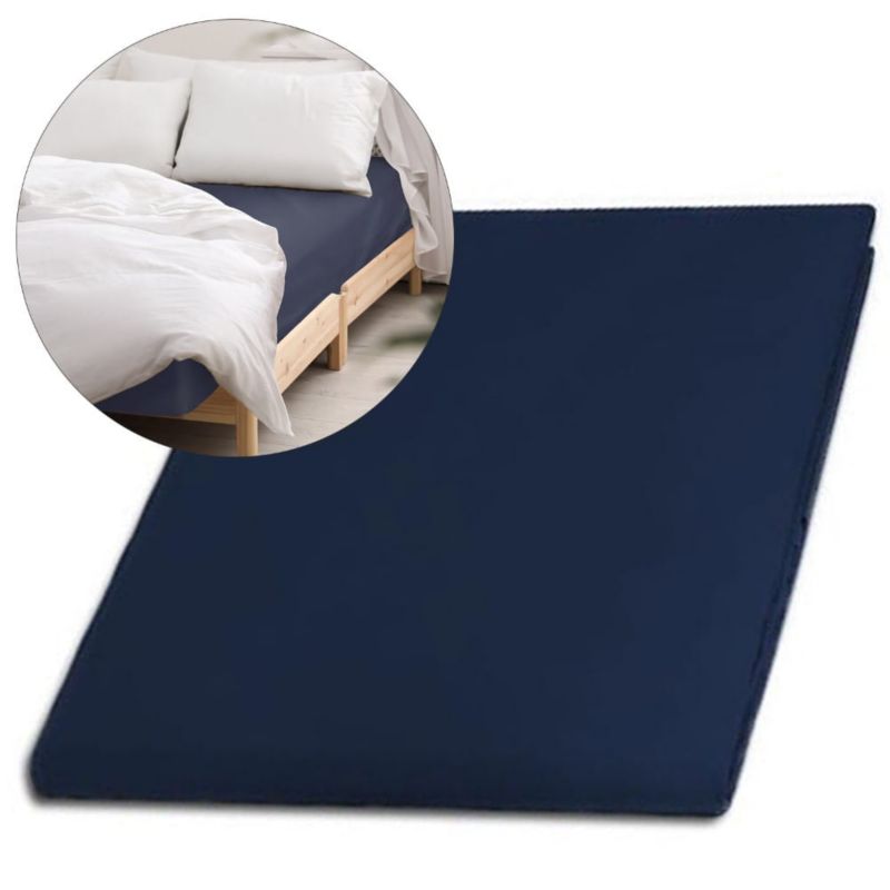 Prześcieradło satynowe bez gumki Darymex 160x220 kolor ciemny granat 1 szt.