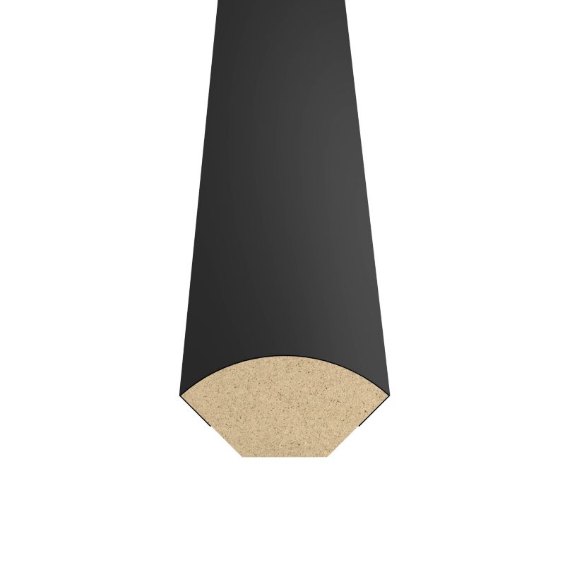 Ćwierćwałek wypukły 12 x 12 x 2600 mm uniwersalny czarny