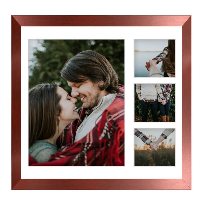 Ramka na 4 zdjęcia Hekla 40x40x4 MDF galeria różowe złoto 1szt.