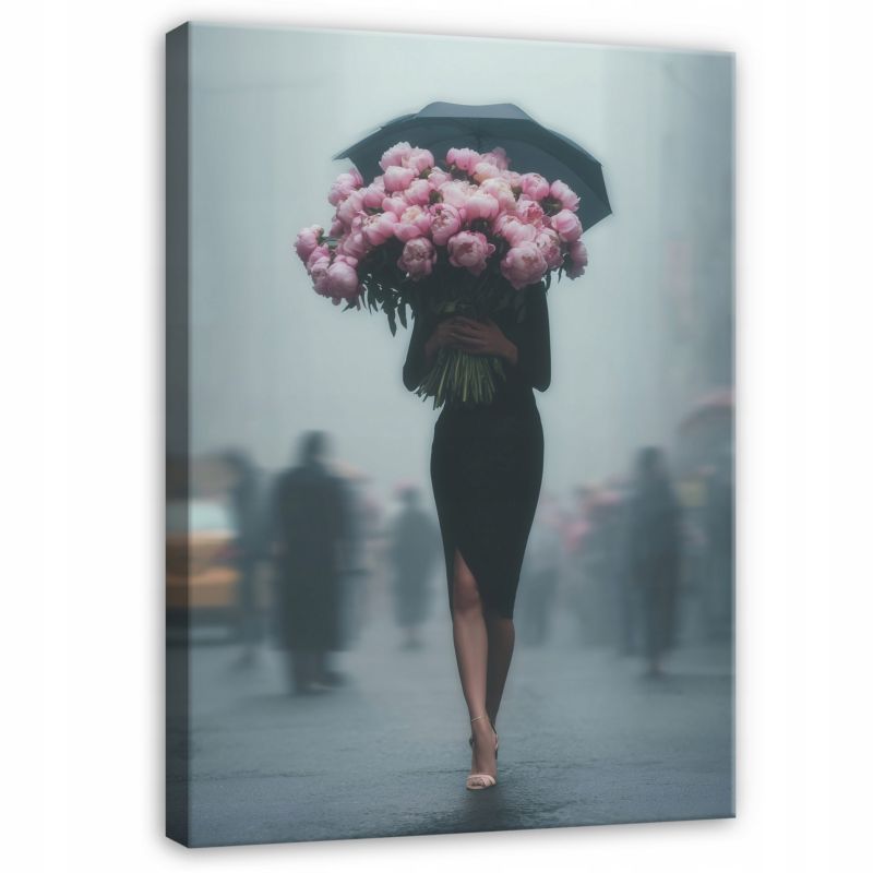Obraz Kobieta Kwiaty Nowoczesny WALLARENA 120x80 cm Obraz Ścienny Do Sypialni Salonu Na Płótnie Canvas 1 szt.