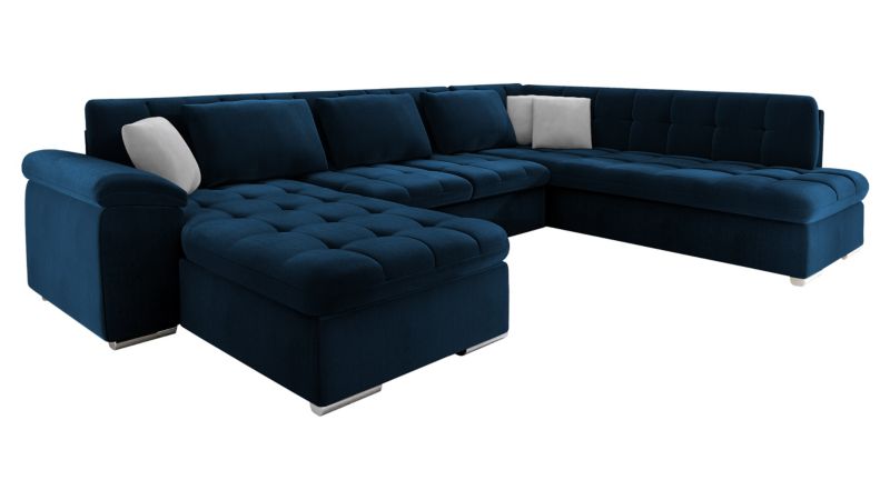 Narożnik z funkcją spania MIRJAN 24 Niko lewy ciemny szafir + jasny szary 1 szt.