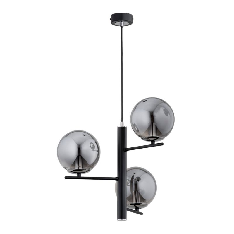Lampa wisząca Alfa Lamur 2807 czarna-chromowana-dymiona nowoczesna 3xE14 x 10W 1 szt.
